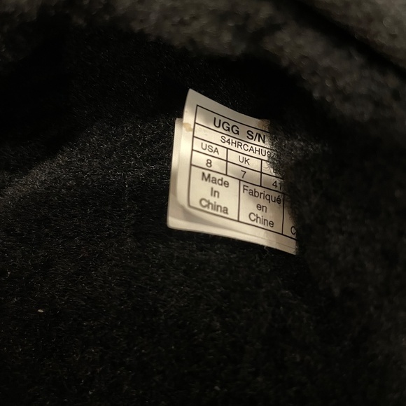 UGG Slipper Leisure Scuff Suede Shearling Lining Black Unisex / M8, W9 - Picture 5 of 9